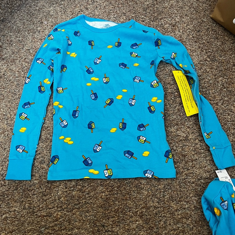 NWT - Kids Size 14 Chanukkah Pajama Pants and Long Sleeve Set